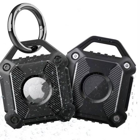 IC Armor Kolfiber TPU AirTag Hållare - Svart