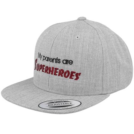 Kiddo Cap - Grijs snapback Cap - Kids My Parents Are Superheroes Grey Snapback @ Hatstore
