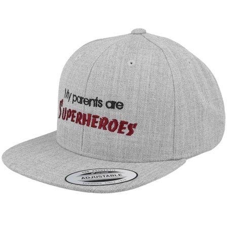 Kinder Kiddo Cap - Grau snapback Cap - Kinder My Parents Are Superheroes Grey Snapback @ Hatstore