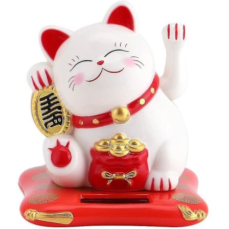 Katte-Vinkende Kat Japansk Neko Held & Velstand Solcelledrevet Hjem Bil Kontor