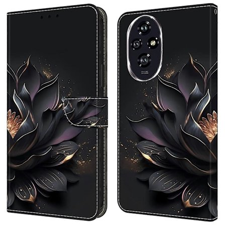 For Honor 200 5G Lompakkokotelo Magneettilukolla 3D-kuvioitu Nahkainen Puhelinkotelo