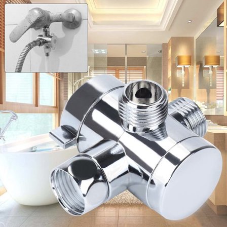 3-vägs T-adapter Duschmunstycke Armfäste Omledningsventil 1/2 tum