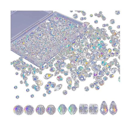 600 kpl Lasihelmiä Korujen Valmistukseen Helmiä Säiliöllä Irtotavarana Lasista Tee-Se-Itse Kaulakoru