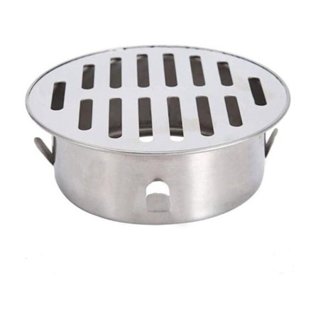 Pyöreä ruostumattomasta teräksestä valmistettu tukkeutumista estävä lattiakaivo parvekkeelle ja ulkopihalle, mitat 128 x 128 cm YYV