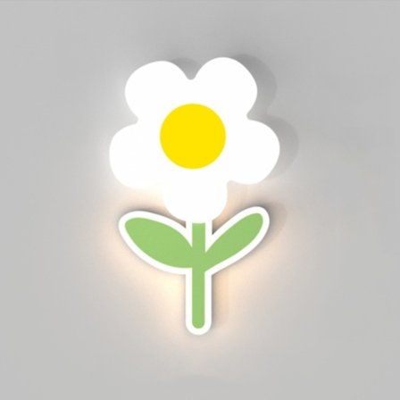 Barnrums varm sänglampa solros vägglampa, färg: blomma trefärgs dimmer