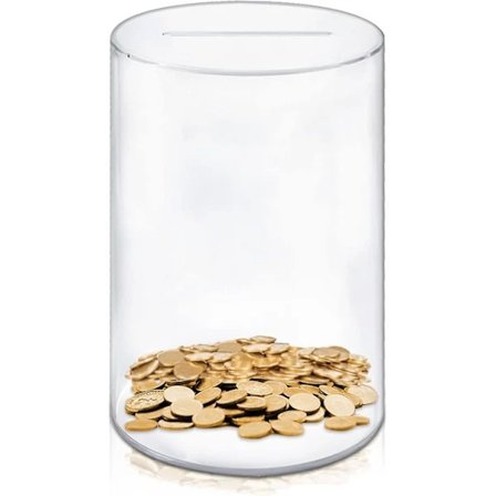 Sparegris, der ikke kan åbnes, transparent akrylsparegris kompatibel med voksne og børn, 20 x 13 x 13 cm