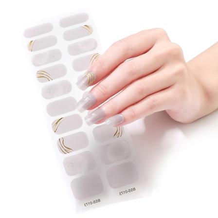 20 tips Halvhärdad Gel Nagellapp Självhäftande Sliders Långvarig Cover Nail Stcikers Gel LED UV-lampa Behöver BSS173