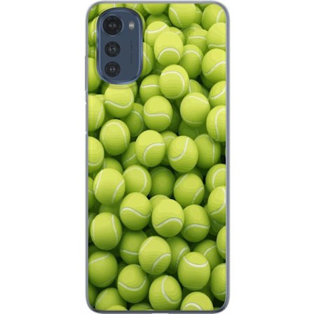 Kompatibel Mobilcover til Motorola Motorola Moto E32s Mønster af grønne tennisbolde i høj detalje, sporty motiv med gentagende tekstur og stærke f