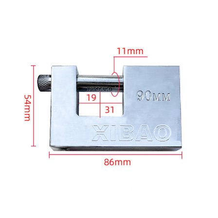Schackel Slutare Kraftigt 50/70/90mm Stål Container Hänglås 4 Nycklar Säkert Lås