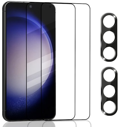 2-Pack SAMSUNG S23 FE Skærmbeskyttelse & 2-Pack linsebeskyttelse - Hærdet Glas 9H - Super kvalitet 3D
