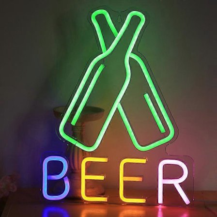 1 stk. Neon Skilt, Øl Væglampe, Dekoration Cool Lys Neon Skilt f