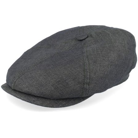 Stetson - Grön flatcap Keps - 6-panel Cap Linen Olive Herringbone Flat Cap @ Hatstore