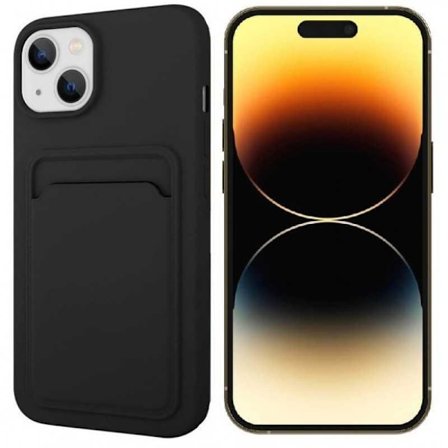 iPhone 13 Gummibelagt Stöttåligt Skal med Kortfack Liquid