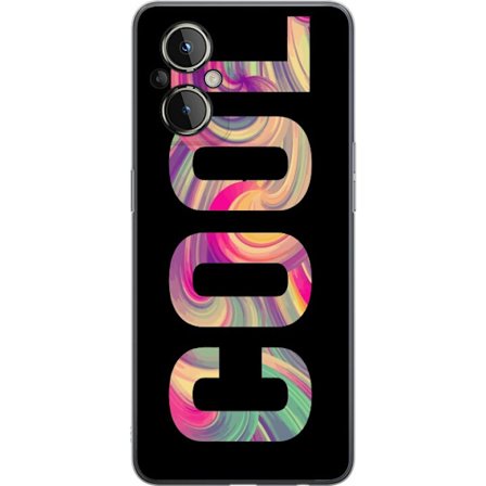 Yhteensopiva Puhelinkuori OnePlus OnePlus Nord N20 5G Nykytaiteellinen typografia taiteilu sanaa LOVE nestemäisissä sateenkaariväreissä mustaa tau