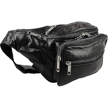 Mænds/Dames Stor Læder Sort Talje Rejse Fanny Pack Acsergery Gave