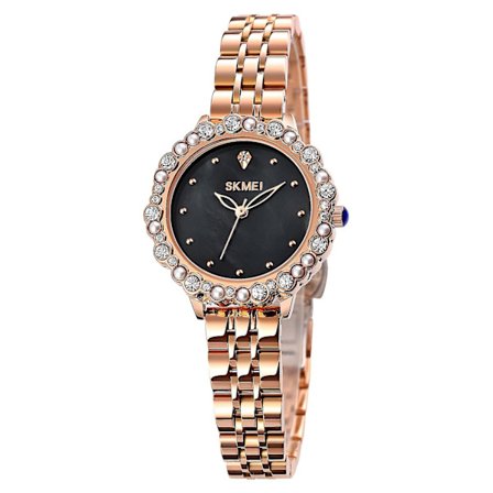 Skmei 1799 Pearl Diamond Round Dial Quartz Watch For Ladies