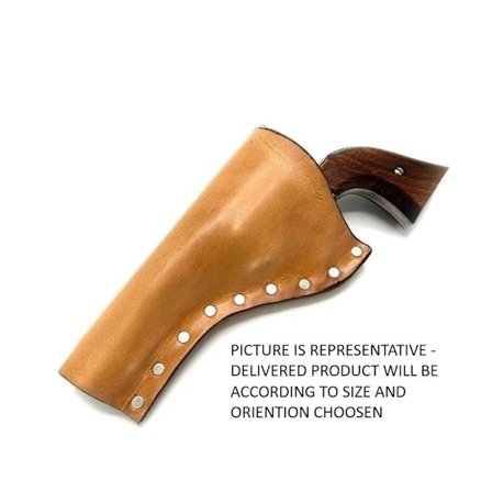 JJ Custom Works - Colt .45 Peacemaker Holster - Left - 7.5" - Natural - Plain - Nickel Studs