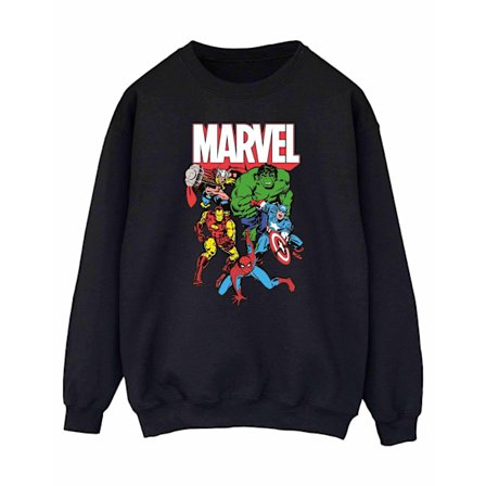 Marvel Comics Dam/Damgruppsbild Sweatshirt S Svart