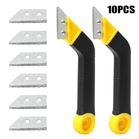 Mørtelfjernerverktøy, flisskrape, 8-pakning fuge skrape, vinklet