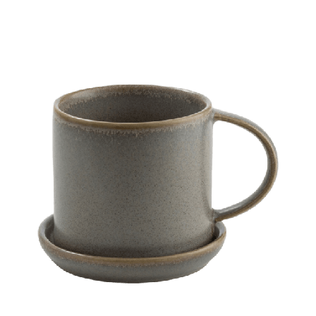 ERNST Kaffekopp med fat Ø 7,5 cm Kök & matlagning Grå 7,5X7