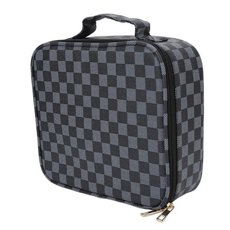 Pesulaukku Meikki Meikki Laukku Säädettävä Osio Ruskea Ruudullinen Matkalaukku Kosmetiikkalaukku