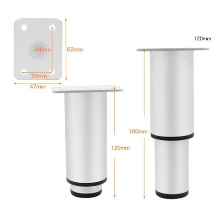 Sängbalk Stöd Möbel Ben VIT 12CM