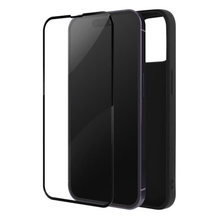 Coque - AVIZAR - iPhone 14 Pro Max - Blød - Silikone Gel - Tempereret Glas 9H - Sort