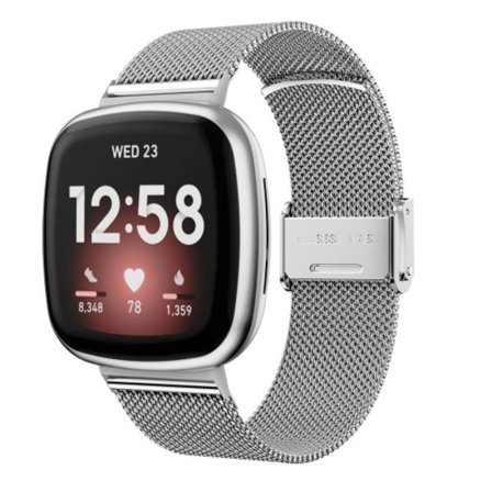 För Fitbit Versa 4 / Sense 2 Universal Metal Rostfritt stål Spänne Watch Band