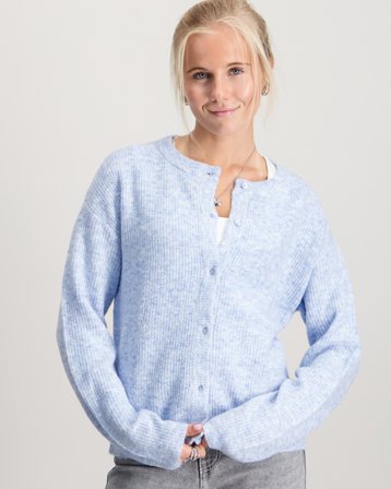 LMTD NLFKLEAVE LS SHORT KNIT CARDIGAN Bleu Pulls Fille - Kids Brand Store