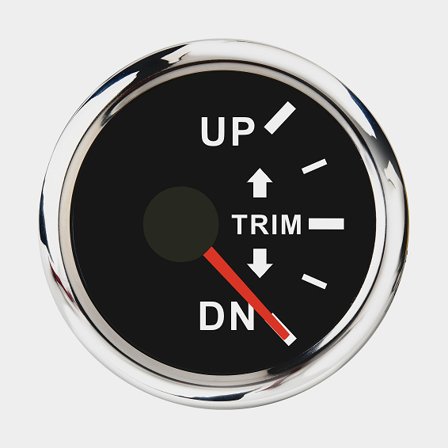 Trimmeters iGauge, imvrij, Ø52 mm, 12 V / 24 V, motorverbinding, zilver/zwart, rechts