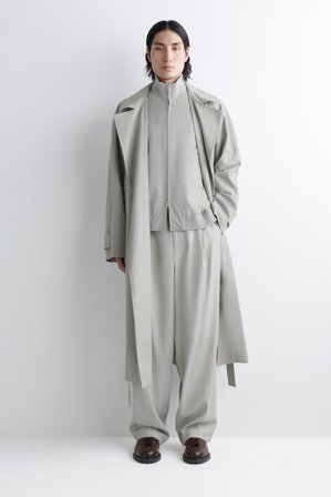 COS Men's 2-In-1 Water-Repellent Trench Coat in Grey