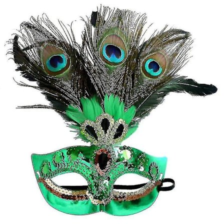 Maskerad Karneval Bal Maskeraddräkt Påfågel Fjäder Mask