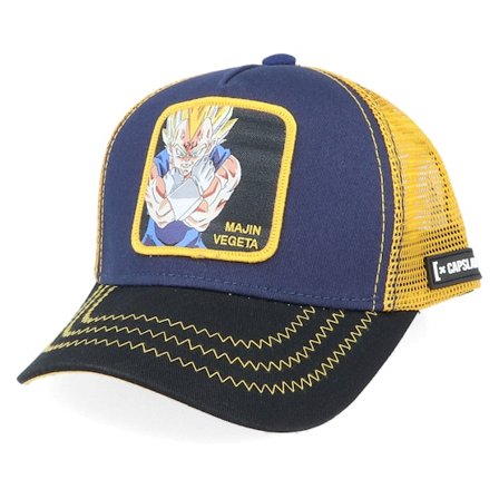 Capslab - Blå trucker Caps - Dragon Ball Z Majin Vegeta Navy/Yellow/Black Trucker @ Hatstore
