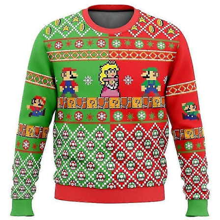Mario Kart Fult Jultröja Present Tomte Tröja Herrar 3D Sweatshirt Och Topp Höst Och Vinter style 2 XS