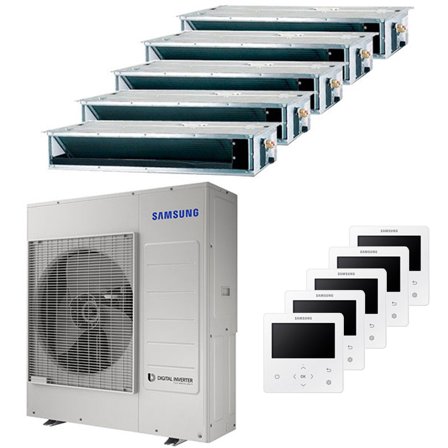 Condizionatore Samsung canalizzabile penta split 9000+12000+12000+12000+12000 BTU inverter A++ unità esterna 10 kW