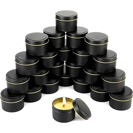 Set med 12 aluminium burkar för ljus, 65 * 45mm, runda ljusbehållare