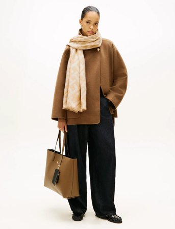 Tommy Hilfiger Th Monogram Heavy Scarf - Beige - ONE SIZE