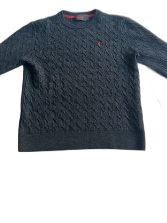 Mörkgrå kabelstickad tröja Morris XS