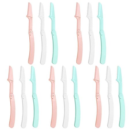 15 stk. Øjenbrynskniv til kvinder, skraber til kvinder ansigt, foldbare ansigtsskrabere til kvinder og mænd