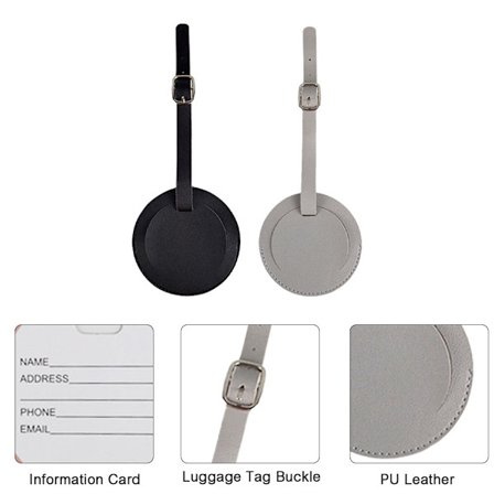 2 st Rund läderbagagelapp, slitstark resväska ID-tag - stock