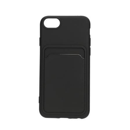 Iphone 7/8/se (2020/2022) Silikonskal Med Korthållare - Svart Svart