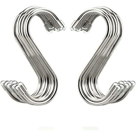 Pakke med 20 stk 11,6 cm S-kroker i rustfritt stål