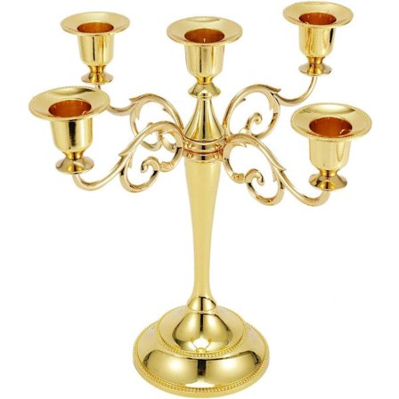 Metallikahdekasjalka, 5-haarainen Kynttilänjalka Vintage-kynttilänjalat Kynttilänjalka Klassikko Pöydälle