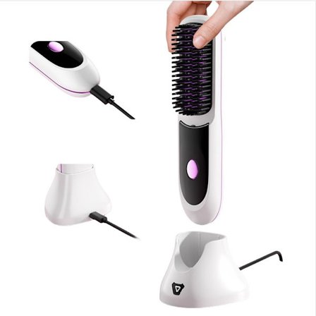 Portabel Jonisk LCD Trådlös Hårstylingborste för Enkel Styling