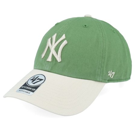 47 Brand - MLB Grün unconstructed Cap - New York Yankees Two Tone Clean Up Green/Beige Dad Cap / Unconstructed @ Hatstore