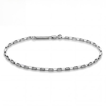 New Classics | 2 mm 925 Sterling Silber Armband mit rechteckiger Ankerkette für Männer - Kettenarmbänder
