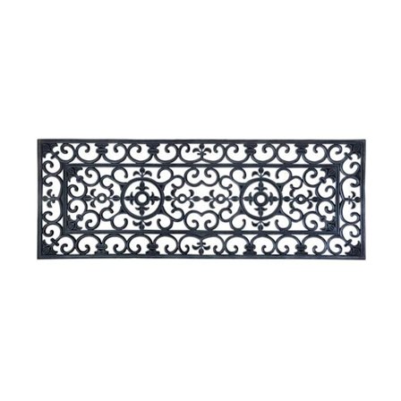 Kanaalitorkku - Antiikki - XL - Kumi - Musta - 120 x 45 cm