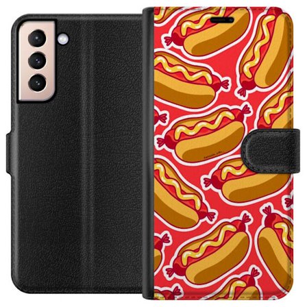 Yhteensopiva Lompakkokotelo Samsung Galaxy S21 Hotdog-kuvio voimakkaissa väreissä leikkisä pop art -kuvitus makkaroilla ja sinapilla täydellinen ruoka