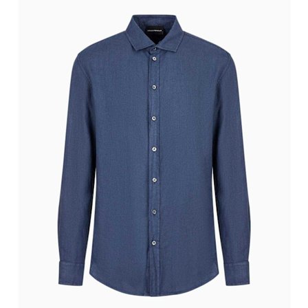 Emporio Armani Herr Skjorta i Bomull XL Blå