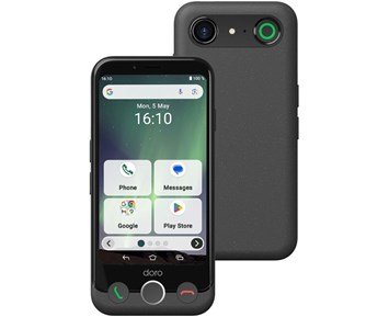 Doro-Aurora A11, Graphite - B-vare-Smarttelefon med trygghetsknapp og enkelt grensesnitt-Phones-Mobil og Smartklokker